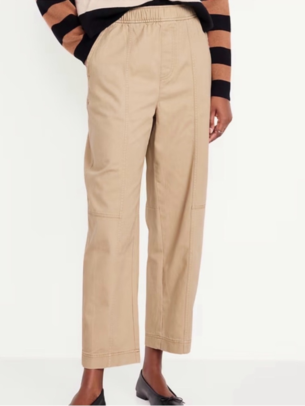 New old navy high waisted barrel ankle pants khaki